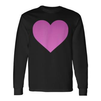 I Love You Pink Purple Heart Valentine's Day Emoticon Long Sleeve T-Shirt - Monsterry AU