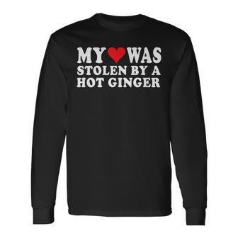 Love My Redhead Girlfriend Heart Stolen By Hot Ginger Mens Long Sleeve T-Shirt | Mazezy