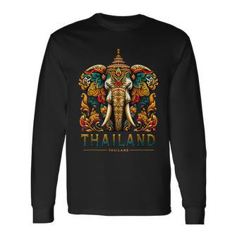 I Love Thailand Elephant Souvenir 2024 Long Sleeve T-Shirt - Monsterry CA