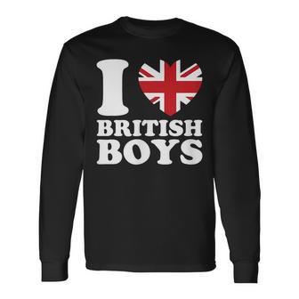 I Love The United Kingdom British Jack Flag Uk Heart Long Sleeve T-Shirt - Monsterry AU