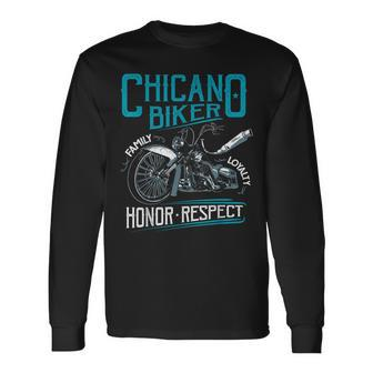 Lowriders Motorcycle Biker Custom Chicano Vintage Mexican Long Sleeve T-Shirt - Monsterry