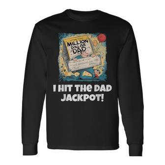 Lucky Dad Jackpot Winner Ultimate Prize Father's Day Long Sleeve T-Shirt - Seseable