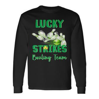 Lucky Strikes Matching Bowling Team St Patrick's Day Long Sleeve T-Shirt - Thegiftio UK