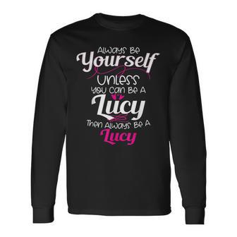 Lucy Name Personalized Christmas Present Her Long Sleeve T-Shirt - Seseable