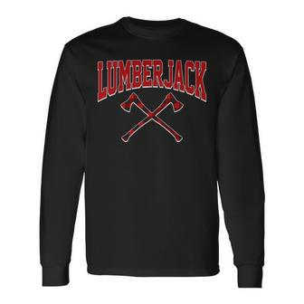 Lumberjack Woodworker Arborist Axe Flannel Long Sleeve T-Shirt | Mazezy