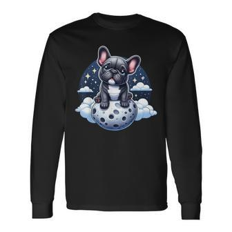 Lunar Frenchie Adventures Beyond Dog Lover French Bulldog Long Sleeve T-Shirt - Monsterry DE