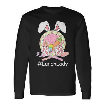 Lunch Lady Happy Easter Bunny Ears Rabbit Cafeteria Worker Long Sleeve T-Shirt - Thegiftio UK