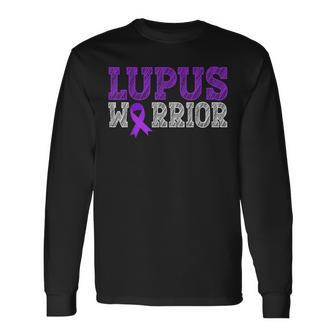 Lupus Warrior Purple Ribbon Lupus Awareness Month For Women Long Sleeve T-Shirt | Mazezy