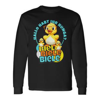 Lustige Enten Hallo Habt Ihr Hunger Biele Biele Biele Langarmshirts - Geschenkecke