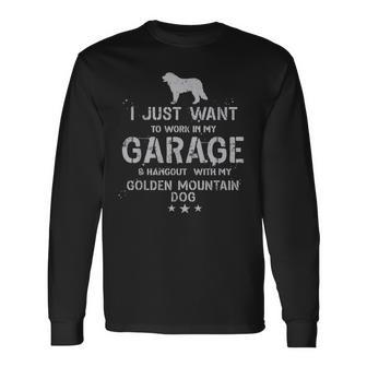 Lustiger Goldener Sennenhund Papa Garage Herren Hang Langarmshirts - Geschenkecke