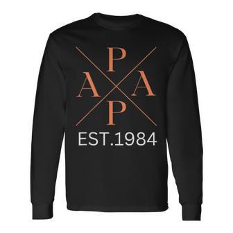 Lustiger Papa Est 1984 Papa Seit 1984 Papa 1984 Langarmshirts - Geschenkecke