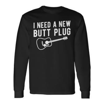 Luthier Guitar Builder Butt Plug Stringed Instrument Long Sleeve T-Shirt - Monsterry DE