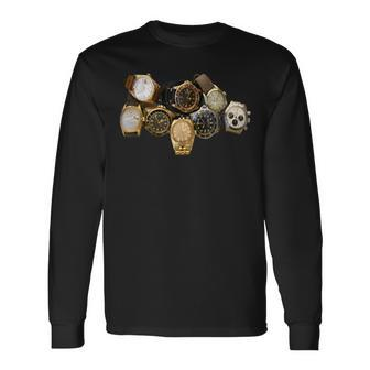 Luxury Vintage Watches Horology Time Wristwatches Long Sleeve T-Shirt - Monsterry UK