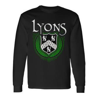 Lyons Surname Irish Clan Tartan Badge Ireland Long Sleeve T-Shirt | Mazezy