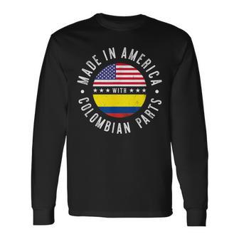 Made In America With Colombian Parts Colombia Pride Long Sleeve T-Shirt - Monsterry