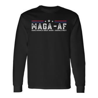 Maga Af America First Long Sleeve T-Shirt | Mazezy