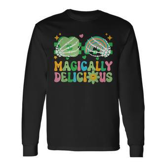Magically Delicious Hippie St Patrick's Day Skeleton Charms Long Sleeve T-Shirt - Monsterry AU