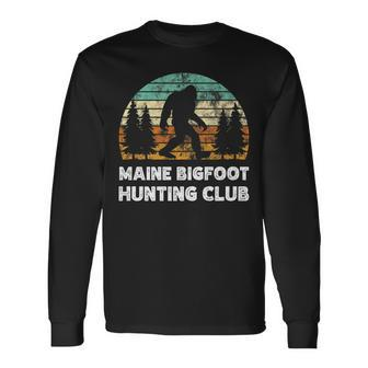 Maine Bigfoot Hunting Club Sasquatch Fan Long Sleeve T-Shirt - Monsterry CA