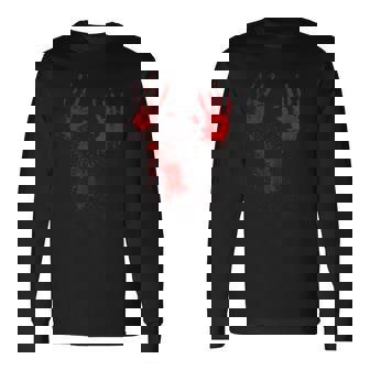 Mains Ensanglantées Sang Barbouillé Éclaboussures De Sang T-shirt à manches longues - Cadeauxyz