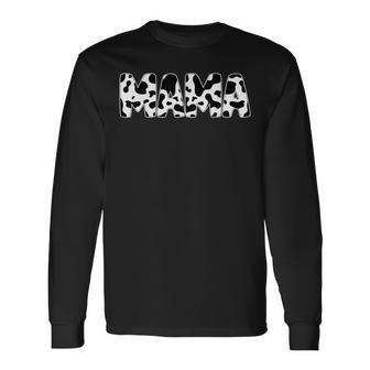 Mama Cow Print Cow Pattern Mother's Day Long Sleeve T-Shirt - Monsterry CA