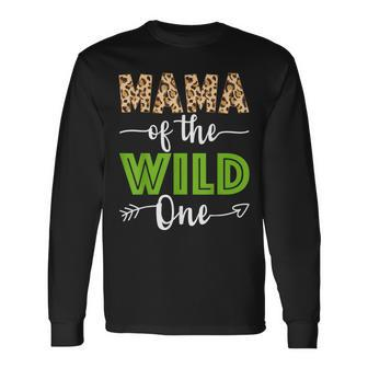 Mama Of The Wild One Zoo Animal 1St Birthday Safari Theme Long Sleeve T-Shirt - Seseable