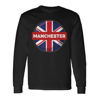 Manchester Uk Flag United Kingdom Souvenirs For Long Sleeve T-Shirt - Monsterry CA