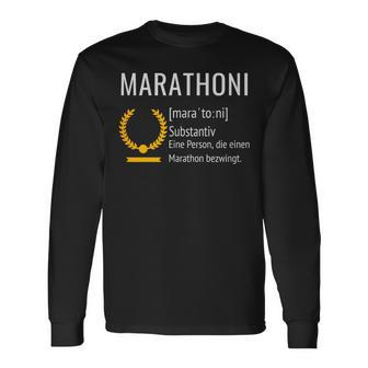 Marathoni Marathon Runner Finisher Langarmshirts - Seseable