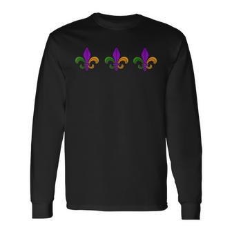 Mardi Gras Fleur De Lis Nola New Orleans & Louisiana Long Sleeve T-Shirt - Monsterry