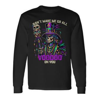 Mardi Gras Priest Top Hat New Orleans Witch Doctor Voodoo Long Sleeve T-Shirt | Mazezy