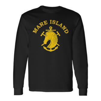 Mare Island Vallejo California Naval Shipyard Minsy Navy Long Sleeve T-Shirt - Monsterry CA
