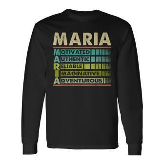 Maria Family Name First Last Name Maria Long Sleeve T-Shirt - Seseable