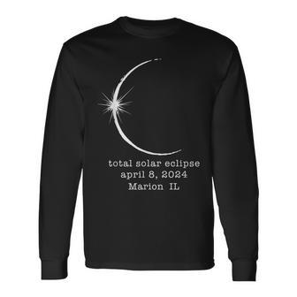 Marion Illinois Solar Total Eclipse April 2024 Long Sleeve T-Shirt - Monsterry DE