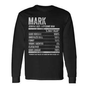 Mark Nutrition Personalized Name Name Facts Long Sleeve T-Shirt - Seseable