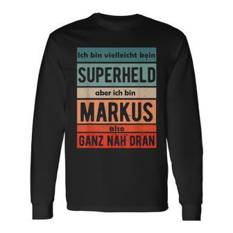 Markus First Name Lettering Boys Langarmshirts - Seseable