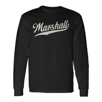 Marshall Name Retro Vintage Marshall Given Name Long Sleeve T-Shirt - Seseable