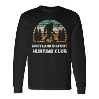 Maryland Bigfoot Hunting Club Sasquatch Fan Long Sleeve T-Shirt - Monsterry