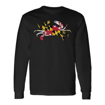 Maryland Crab State Pride Flag Long Sleeve T-Shirt - Monsterry DE