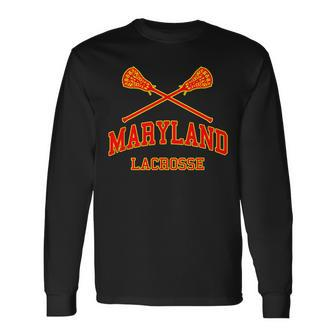 Maryland Lacrosse Vintage Lax Long Sleeve T-Shirt - Seseable