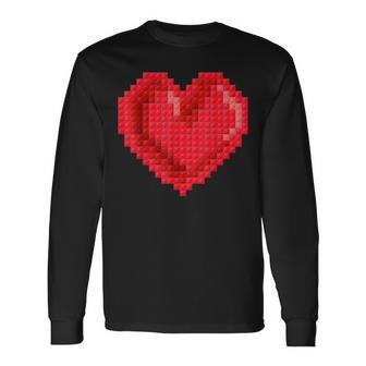 Master Builder Block Brick Building Heart Valentines Day Boy Long Sleeve T-Shirt - Seseable