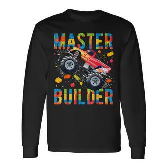 Master Builder Building Blocks Monster Truck Long Sleeve T-Shirt - Seseable