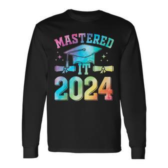 Mastered It 2024 Master Degree Graduation Tie Dye Long Sleeve T-Shirt - Thegiftio UK