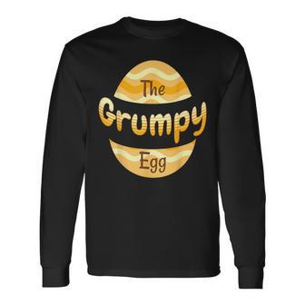 Matching Easter Pajamas And Outfits The Grumpy Easter Egg Long Sleeve T-Shirt | Mazezy