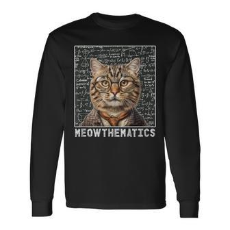 Math Lover Meowthematics Cat Math Teacher Long Sleeve T-Shirt - Thegiftio UK