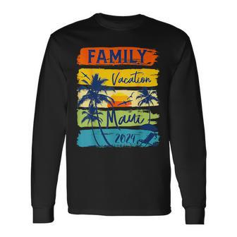 Maui Hawaii 2024 Hawaiian Vacation Matching Family Group Long Sleeve T-Shirt | Mazezy
