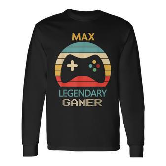 Max Name Personalised Legendary Gamer Long Sleeve T-Shirt - Seseable