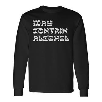 May Contain Alcohol Warning Happy Purim Costume Party Long Sleeve T-Shirt | Mazezy