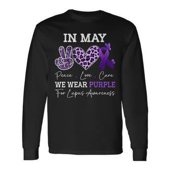 In May We Wear Purple Lupus Awareness Ribbon Purple Lupus Long Sleeve T-Shirt - Seseable