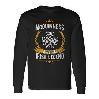 Mcguinness Irish Name Vintage Ireland Family Surname Long Sleeve T-Shirt - Seseable