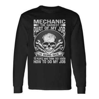 Mechanic Car Guy Auto Mechanic Long Sleeve T-Shirt - Monsterry