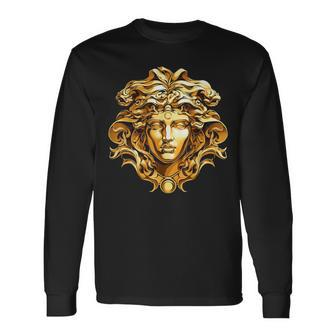 Medusahead Greek Mythology Ancient Snake Hair Long Sleeve T-Shirt - Seseable